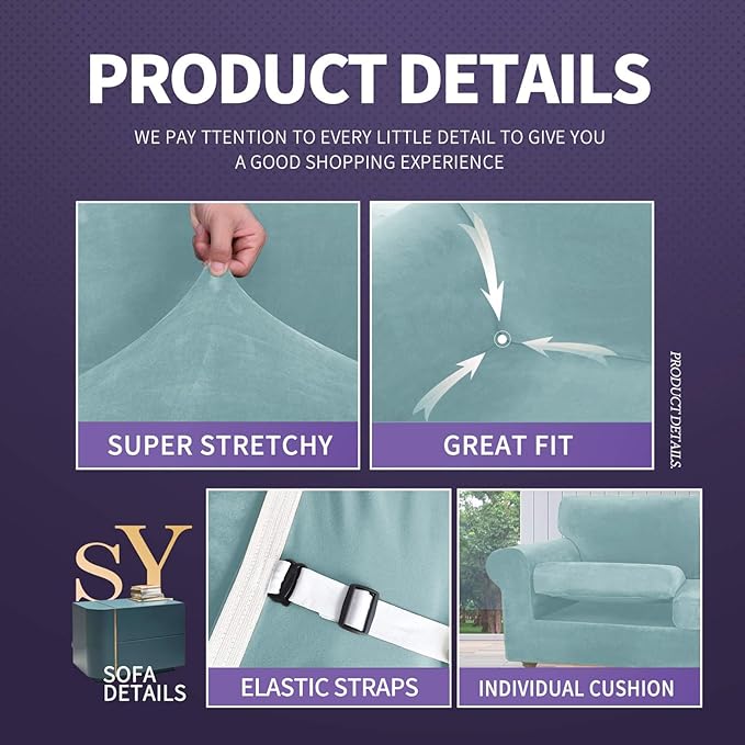 ZNSAYOTX Luxury Velvet Chair Slipcovers - Image 4