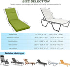 2 Pcs Outdoor Chaise Lounge Cushion 72" x 21" x 3", 4-Section Folding Patio - Image 3