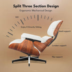 Top Grain Leather, Mid Century Chaise Lounge Chair and Ottoman, Modern Chair - Image 6