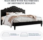 Allewie King Bed Frame with Adjustable Velvet Tiara Headboard, Upholstered - Image 9