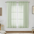 Light Green Sheer Curtains 54 Inches Long 2 Panels by OVZME
