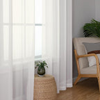 Ivory Sheer Curtains 78 Inches Long 2 Panels - Image 4