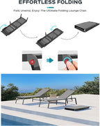 Ciokea Aluminum Foldable Lounge Chairs Set of 4 - Image 6