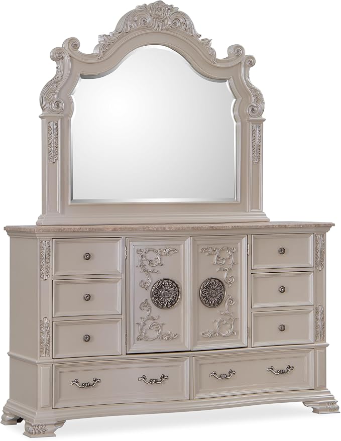 First of a Kind Santa Monica Traditional 4 Piece Queen Bedroom Set - Image 3