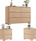 YANSNWO Modern Minimalist Dresser and Nightstand Sets 3 Piece Bedroom Set by YANSNWO
