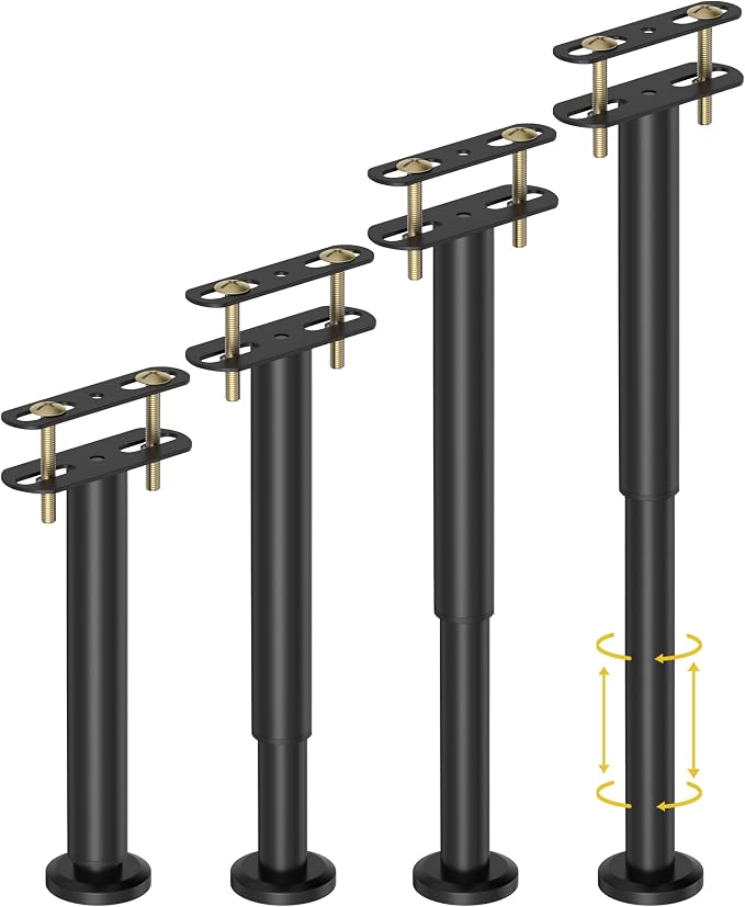 Wlrrcwdttc 4 Pcs Adjustable Height Bed Support Legs 10-17 inch, Bed Frame by Wlrrcwdttc