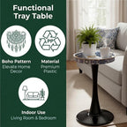 Gesodant Boho Chic Round Side Table, Stable Hourglass Pedestal Base, Unique - Image 9