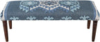 LR Home Blue/Ivory Handmade Upholstered Bench - Image 8