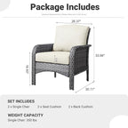ovios 2-Piece Patio Furniture Set, Outdoor Wicker Sofa - Image 8