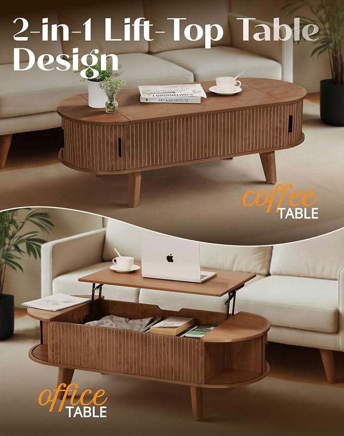 Oval Lift Top Coffee Table - Image 6