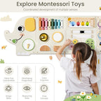 Elephant Activity Wall Busy Board Panels, Wooden Montessori Learning Activity - Image 4
