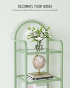 Hzuaneri Bookcase Bookshelf, Tempered Glass Bookshelves, Slim Shelving Unit - Image 6