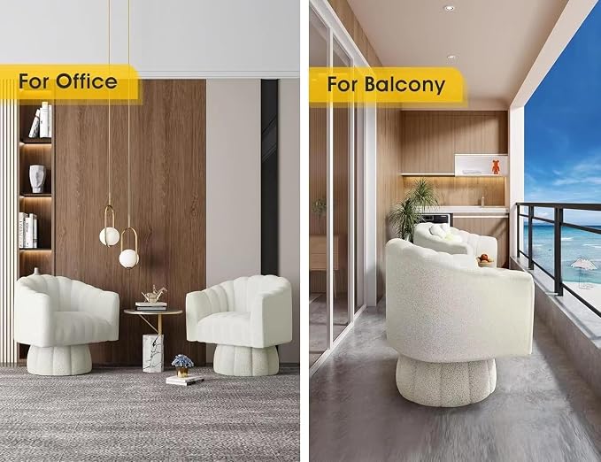 Dewhut Swivel Accent Chair, 360° Swivel Barrel Chair - Image 5