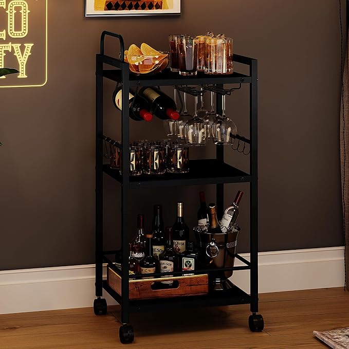 Bar Cart for The Home, 3 Tier Kitchen Carts - Image 9