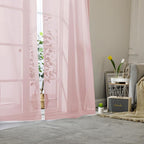 Blush Pink Sheer Curtains 90 Inches Long 2 Panels, Modern Airy Voile Solid - Image 8