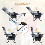 Reclining Camping Chair with Removable Footrest Lounge Chair with Headrest - Image 7