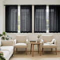 MIULEE Black Sheer Curtains 63 Inches Long 4 Panels 42 x 63 Inches | Light by MIULEE
