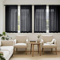 MIULEE Black Short Sheer Curtains 45 Inches Long 4 Panels 42 x 45 Inches | by MIULEE