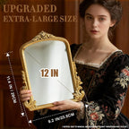 YUSONG Vintage Desk Mirror – 12" Gold Antique Tabletop Mirror - Image 2