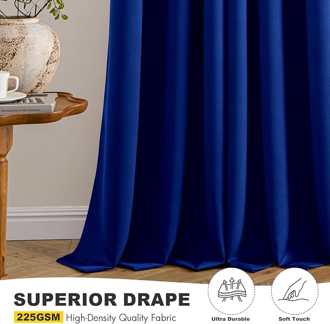 MIULEE Blackout Curtains for Bedroom 2 Panels 40 x 45 Inch Long Royal Blue | - Image 5