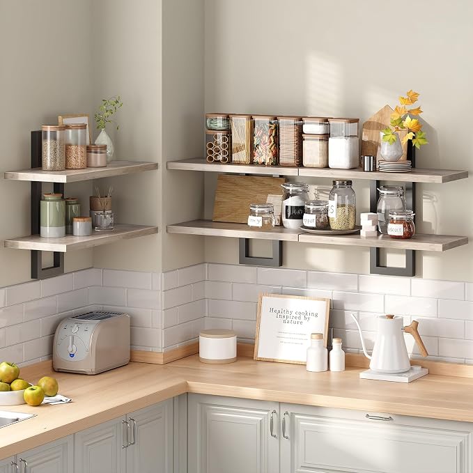 HOOBRO Floating Shelves, 15 Inch Wall Shelf Set of 3, Wall Mounted Storage - Image 3