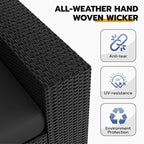 Patio Furniture Set, Wide Armrest Outdoor Furniture Set - Image 5