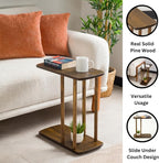 C-Shaped Solid Wood End Table, Side Table - Image 5