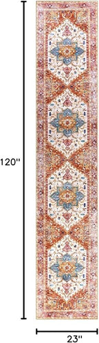 Yamaziot Washable Runner Rug, 2x10 Non-Slip Boho Hallway Kitchen Rug | Stain - Image 2