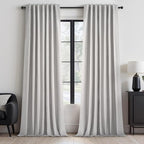 Topfinel Grey Beige Extra Long 132 Inch 100% Blackout Curtains by Topfinel