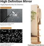 WoodsWhisper Full Length Mirror Coat Rack Solid Wood Floor Mirror 70"x16" Full - Image 8