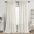 2 Panels Set Cream Linen Curtains 108 inches Long by Nanspring