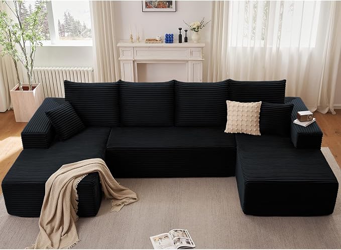 Sectional Cloud Couch for Living Room, Modular Floor Deep-Seat Sofa, Big Comfy - Image 3