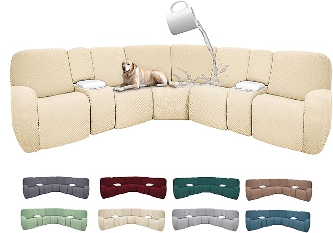 100% Waterproof Sectional Recliner Couch Covers by ROFASVCO