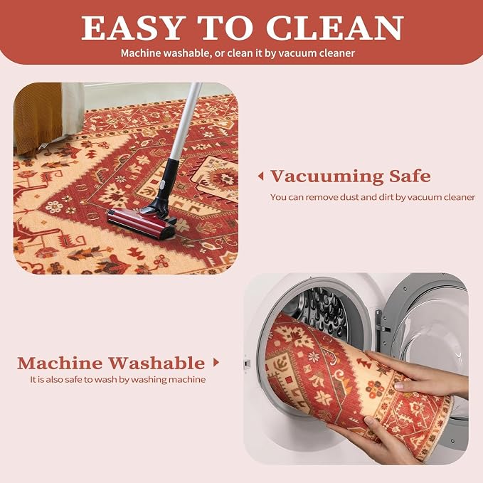 SERISSA 6x9 Washable Non Slip Boho Area Rug - Image 3