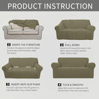 Easy-Going Stretch Oversized Loveseat Couch Covers Washable Khaki | 1-Piece - Image 6