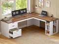 SEDETA Farmhouse 67" L Shaped Desk by SEDETA