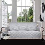 Easy-Going Reversible Couch Cover, 3 Cushion Sofa, Light Gray/Ivory | Machine - Image 2