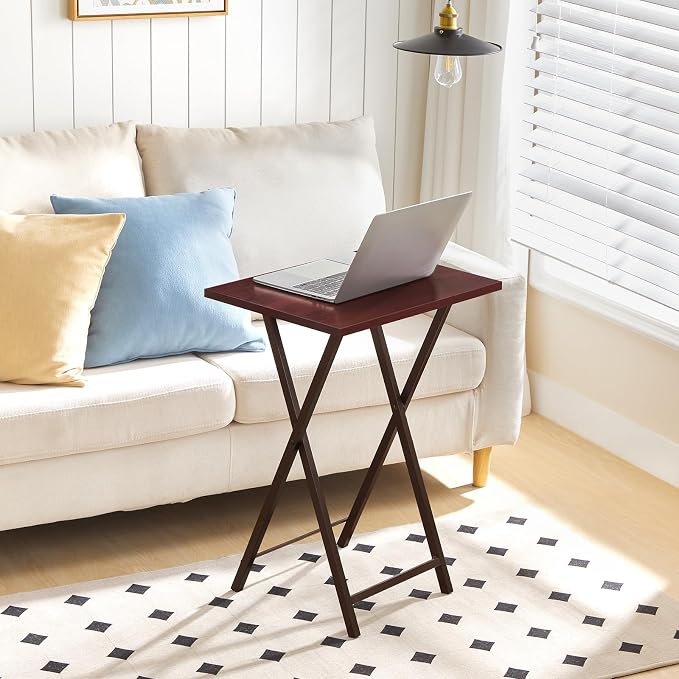 HOOBRO Folding TV Tray Tables, Industrial Snack Tables - Image 9