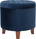 HomePop by Kinfine Fabric Upholstered Round Storage Ottoman - Image 10