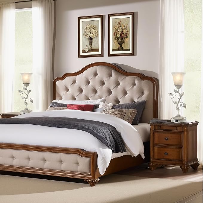 Rustic Touch Table Lamp for Bedroom, 3-Way Dimmable Nightstand Lamp - Image 5