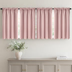 MIULEE 4-Panel 36 Inch Blackout Kitchen Tier Curtains Over Sink Light Pink | by MIULEE