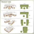 7 Pieces Outdoor Patio Furniture Sectional Sofa Set - Image 4