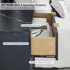 T4TREAM Fluted 3 Drawer Dresser, Curved Profile Design, Wood Drawer Organizer - Image 5