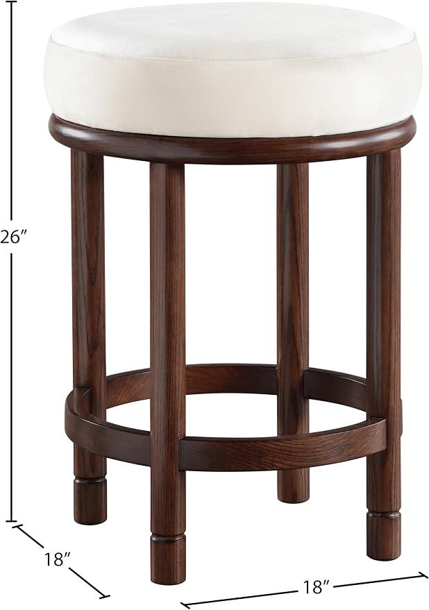 Meridian Furniture 978Cream-C Monette Collection Art Deco Counter Stool - Image 3