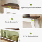 LITTLE TREE 70.9 Inches Long Console Table, 2-Tier Vintage Wooden Sofa Table - Image 7