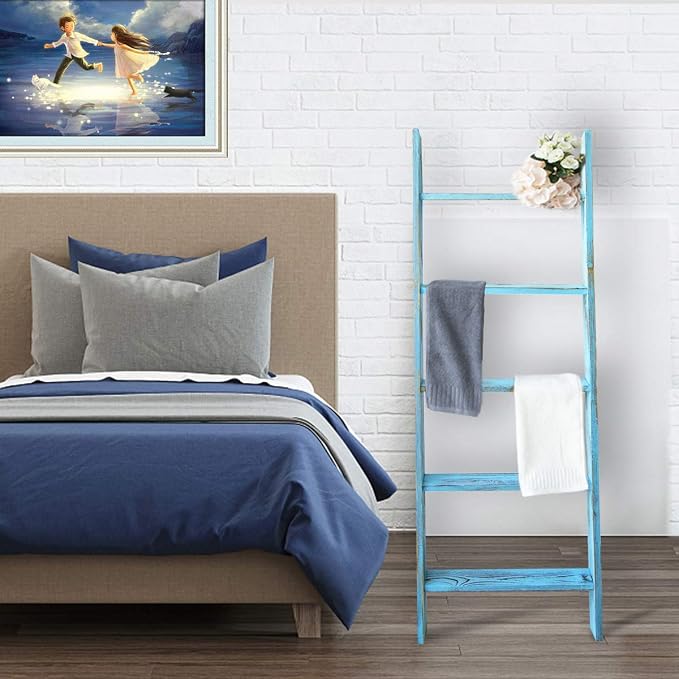Honest Ladders for Living Room, 5-Tier Blanket Holder, Wall-Leaning Rack - Image 6