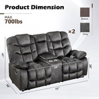 HAOMARKETS Manual Reclining Loveseat Sofa Set of 2 - Image 2