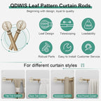 QDWIS 2 Pack Boho Wood Curtain Rods - Image 6