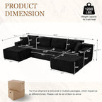 134 Inch Modular Sectional Sleeper Sofa, Boneless Cloud Couch - Image 2