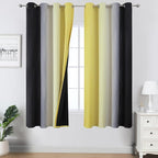 Black and Yellow Ombre Blackout Curtains 63 Inches Long | Room Darkening by ESTELARTEXTILER